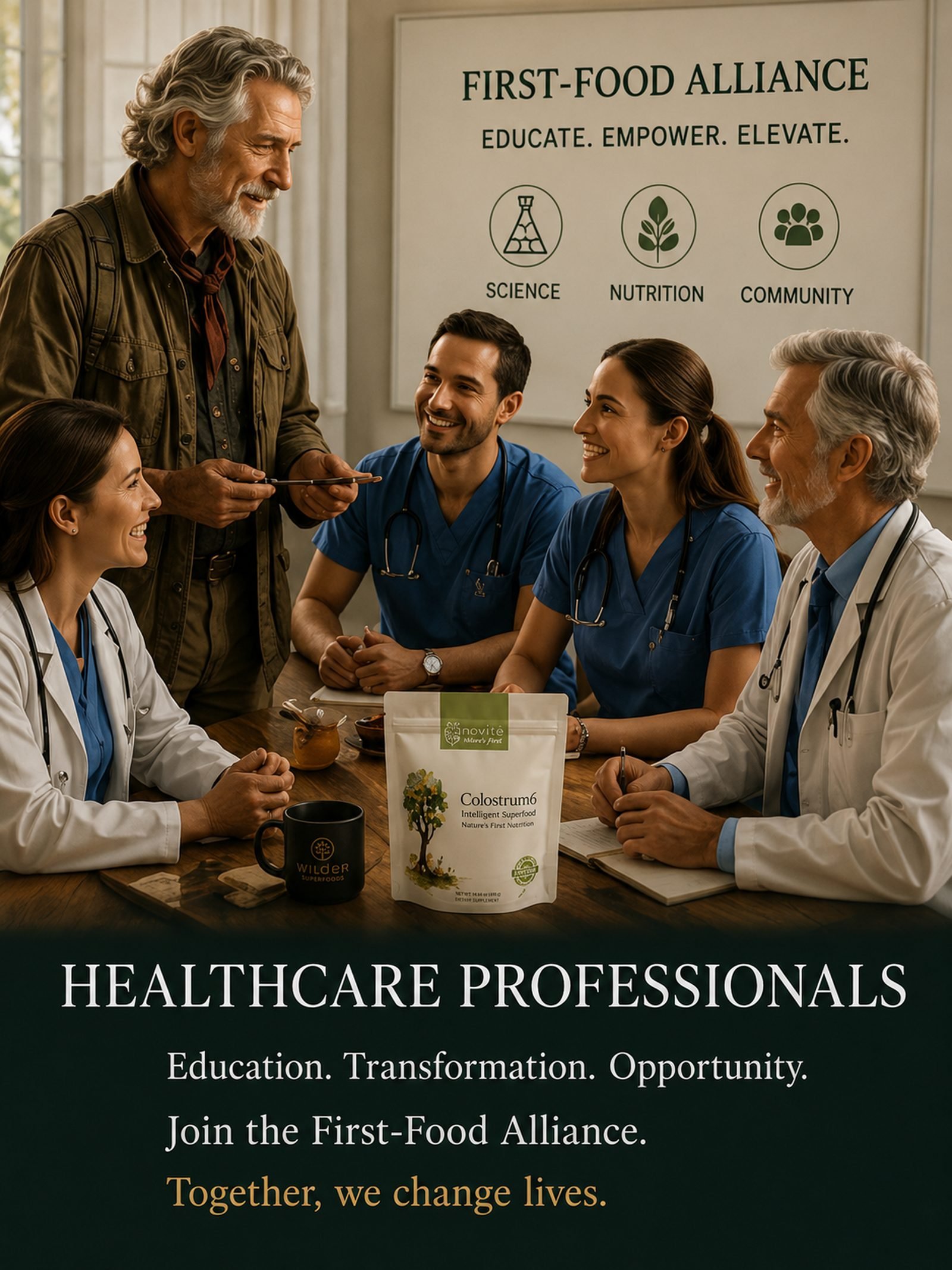 Dr. Sage Wilder educating healthcare professionals about the First-Food Alliance